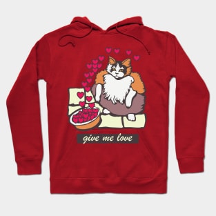 Fruit Loops Cat Meme Give Me Love Valentines Day Hoodie